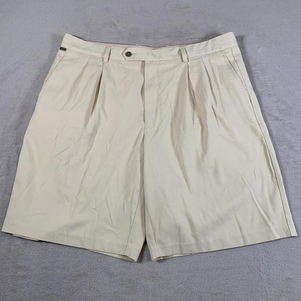 Tommy Bahama Shorts Mens‎ 36 Beige Pleated Silk Blend Dress Casual Lightweight